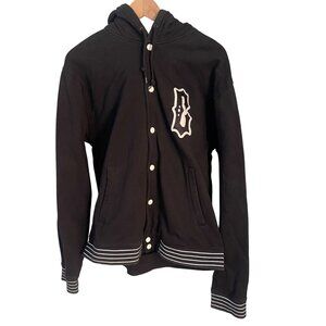 Carhartt Mens Hooded Football Jacket Size XL Black Rugged Streetwear Workwear